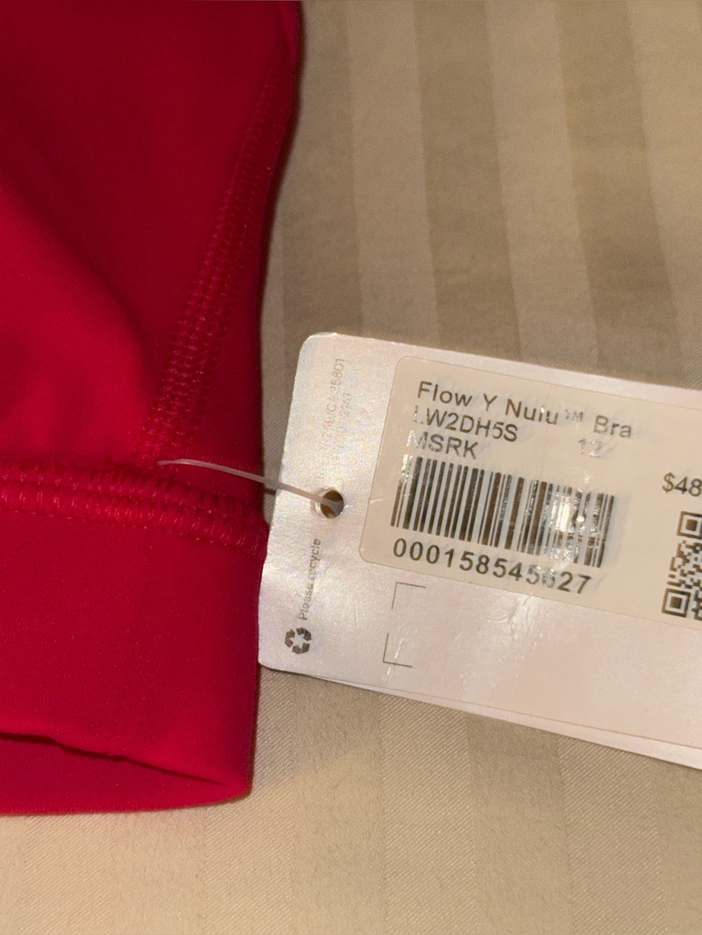 Lululemon Flow Y Bra Nulu Light Support, A-C Cups in Mulberry Spark (12/NWT) - Picture 5 of 9